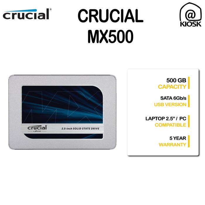 Jual NexTech- Crucial MX500 SSD 500GB SATA 3D NAND Years