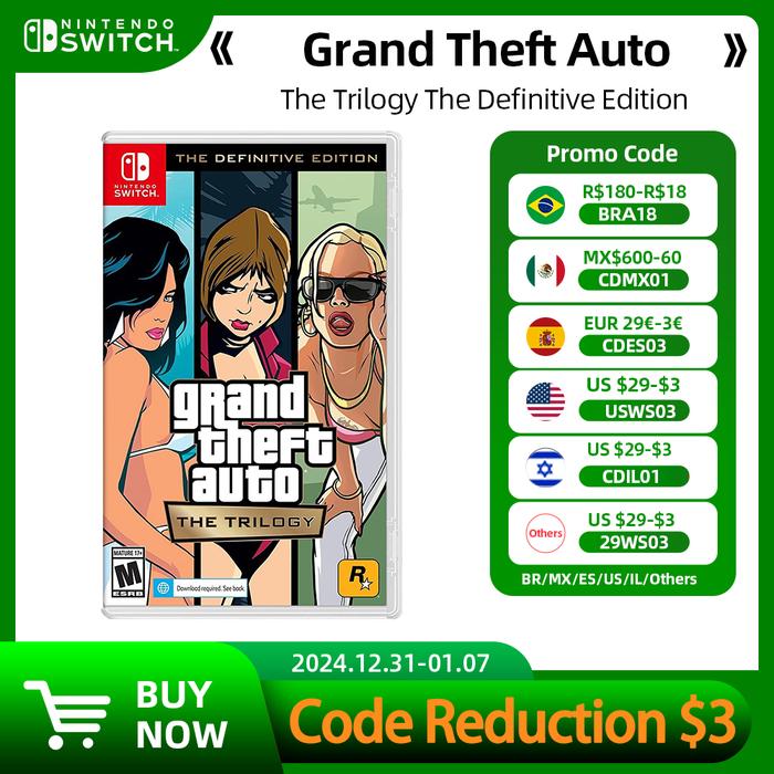 Grand Theft Auto The Trilogy The Definitive Edition Gta Nintendo Switch  Game Deals Adventure Genre For Switch Game Console