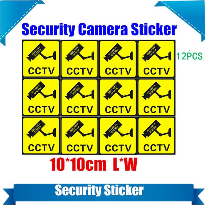 Alarm Security Signs CCTV Security Camera Warning Sign Sticker - Window ...