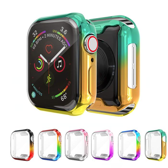 Jual Soft Silicone Color Case For Apple watch 44mm 40mm All-round