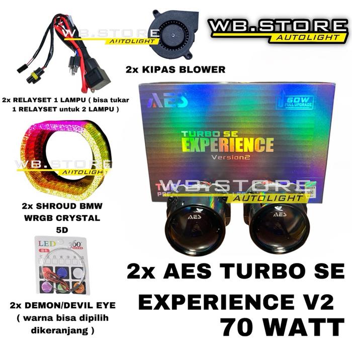 Gambar COMBO PAKET HEMAT BILED AES TURBO SE EXPERIENCE 60 WATT ORIGINAL BILED Gen 3 AES PAKETAN SHROUD 2,5 INCHI | BILED PROJECTOR WST PAKETAN SHROUD BMW MOTOR Aes Turbo se Non laser Lampu biled aes turbo SE Lampu aes lampu biled aes dari tunasberkah shopp undefined Tokopedia