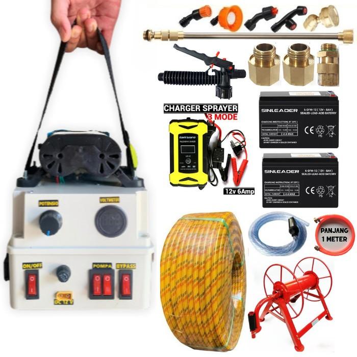 Gambar Paket Pompa box pertanian sprayer tanpa gendong lengkap selang 100 meter - M6-02 dari Pulusanda undefined Tokopedia