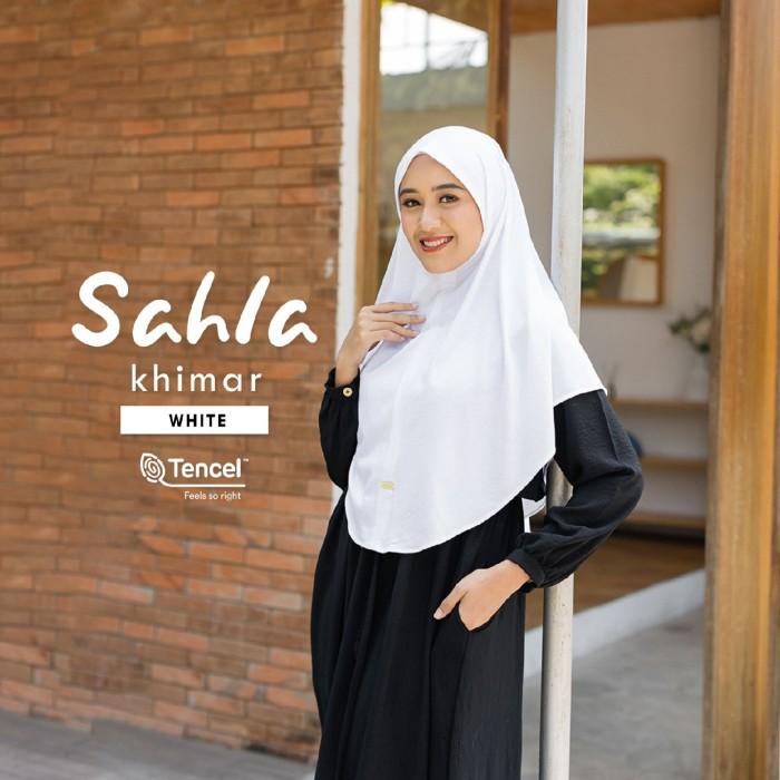 Gambar NAISHA OFFICIAL | Sahla Khimar Tencel | Jilbab Rayon | Jilbab Kaos - White, Pad All Size dari BLAZER STORS undefined Tokopedia