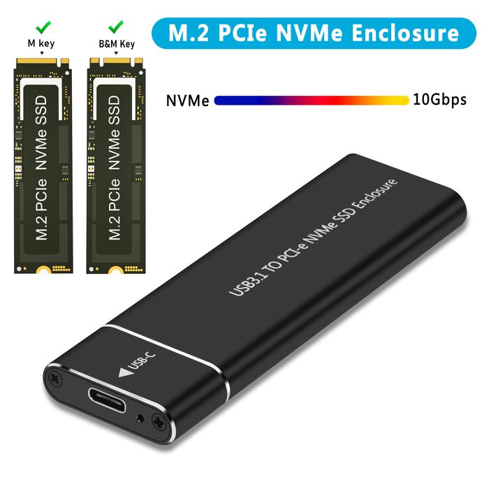 New M2 Nvme Ssd Enclosure Adapter 10gbps Usb C 31 Gen2 Nvme Case External  Enclosure Nvme Reader For Samsung 980 970 Intel