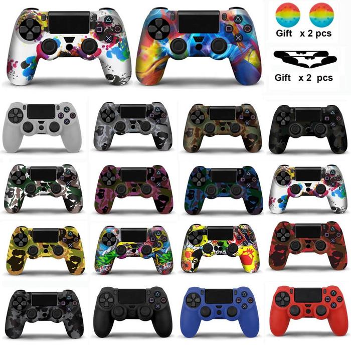 Silicone Case For Ps4 Controller Cover For Dualshock Gamepad Joystick  Skin For Ps4 Accesorios Thumbsticks Grips Caps