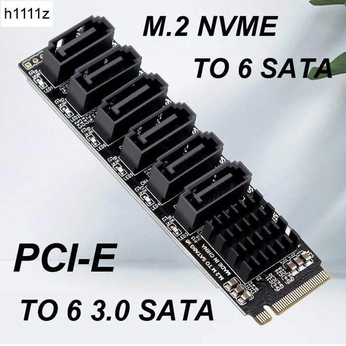 Jual NVME to SATA Expansion Card to SATA Adapter M2 Connector