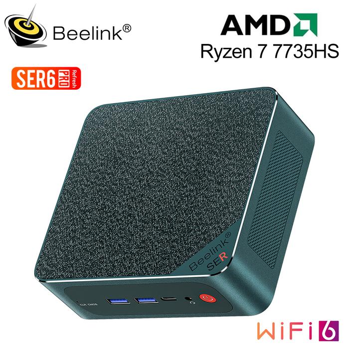 Jual Beelink SER6 Pro 6800H 7735HS Mini PC AMD Ryzen RDNA2 DDR5