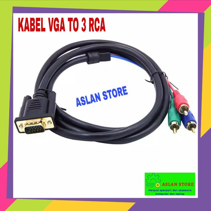 Jual Kabel VGA To RCA Cable VGA male to AV Audio Video Jack