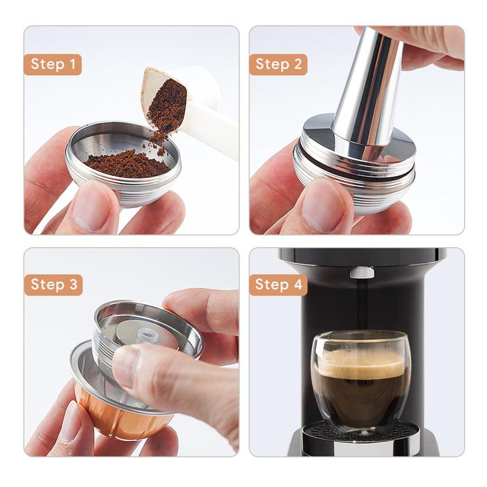 Jual Reusable Stainless Steel Capsule Pod For Nespresso Vertuo