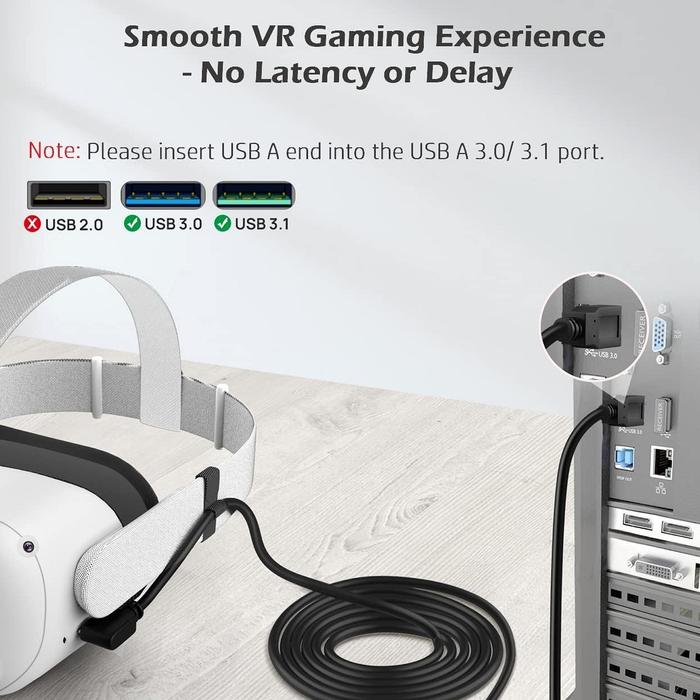 For Quest 2quest 3squest Usb-c Link Cable Fast Data Transfer Charging  Cable For Seamless Vr Gaming And Pc Connectivity