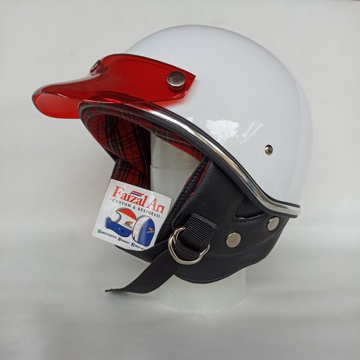 Gambar DISKON Helm Chip Chips Shorty intage Model Japan - Putih Tulang dari Zeros Ceto undefined 3 Tokopedia