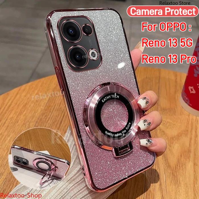 Gambar Case Oppo Reno 13 13f 4g 5g LUXURY RING GLITTER Plating Silikon Clear Miror Softcase Cewek Cute Casing Cover HP - Merah Muda, RENO 13F 4G dari Devan Case undefined Tokopedia