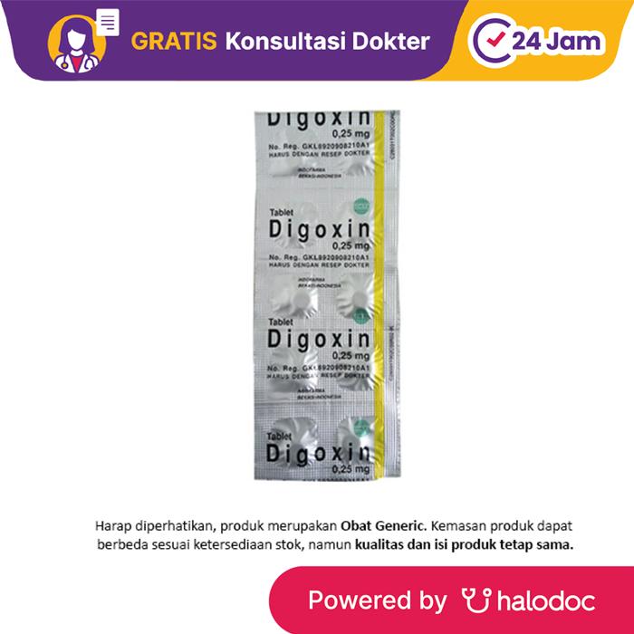 Gambar Digoxin 0.25 mg 10 Tablet - Obat Jantung - Halodoc dari Apotek Halomedika Cicendo undefined Tokopedia