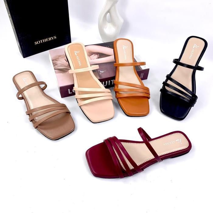 Gambar [Beli1Gratis1] ALUNA Sandal Slop Wanita Tali Elegan Korean Style Teplek Casual Simple Mewah Selop Karet Sendal Cewek Dewasa Kekinian Terbaru Pesta Kondangan Lebaran Flat Perempuan Remaja Simpel Lucu Empuk Ibu Model Baru Cantik 2025 Burgundy Hitam Maroon dari abb pelangi undefined Tokopedia