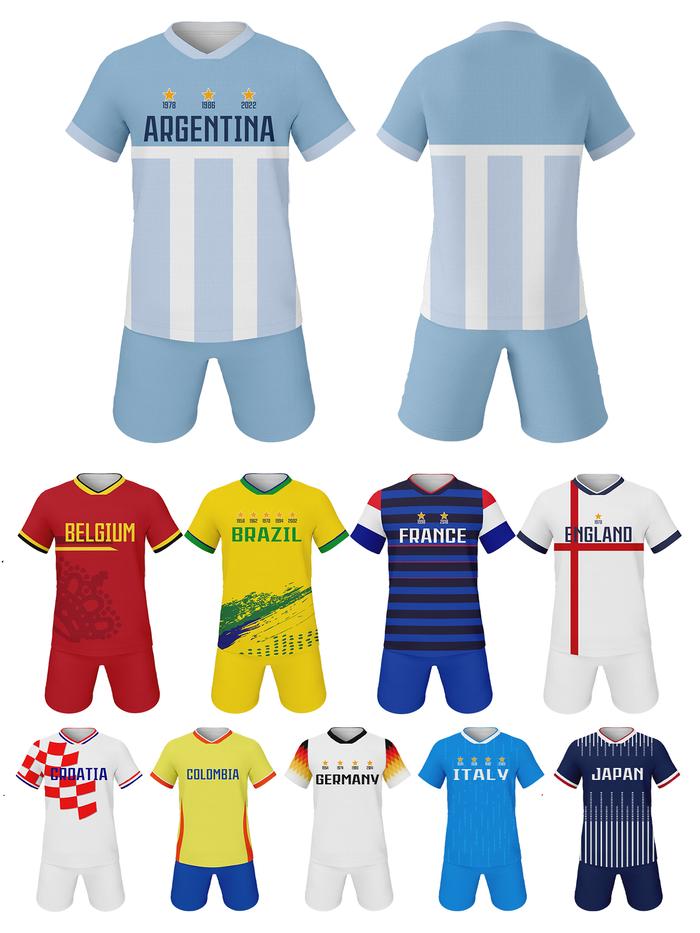 Jual Kids Football Shirt for Boys Girls Soccer Jersey Set Brazil