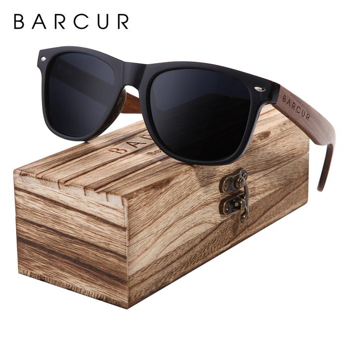 Jual BARCUR Black Walnut Sunglasses Wood Polarized Sunglasses Men