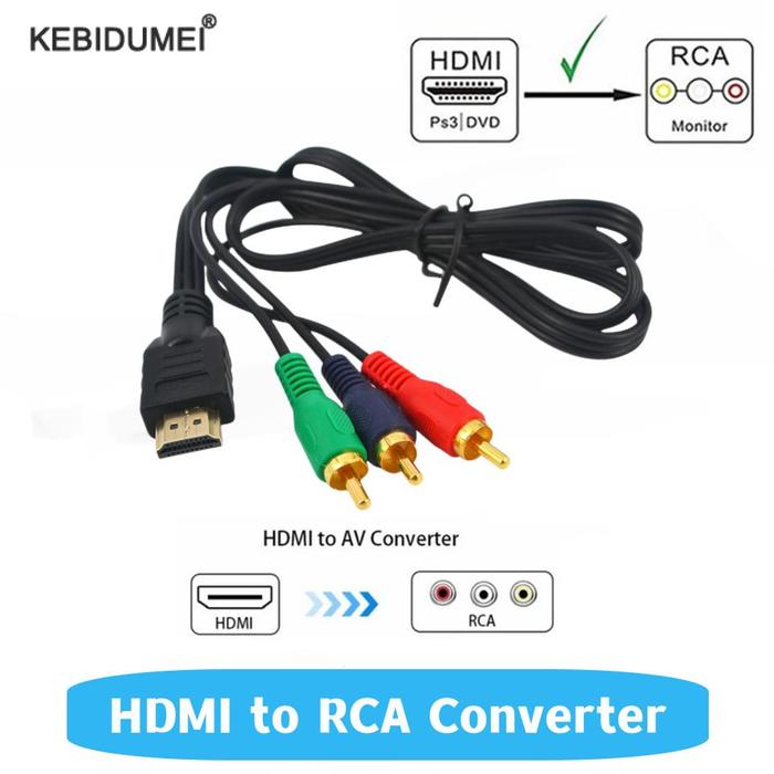 Jual HDMI to RCA Converter Cable AV Adapter Convert Cord