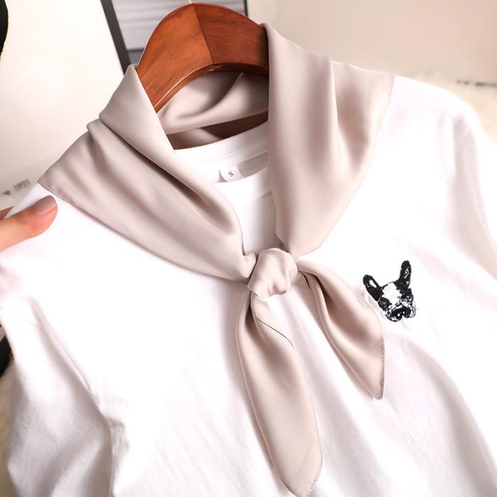 Jual SIMPLE SOLID SOFT PASTEL COLOR SQUARE NECK SCARF WOMEN SYAL