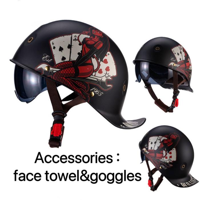 Jual Motorcycle Half Helmet German Leather Vintage Helmet Casco