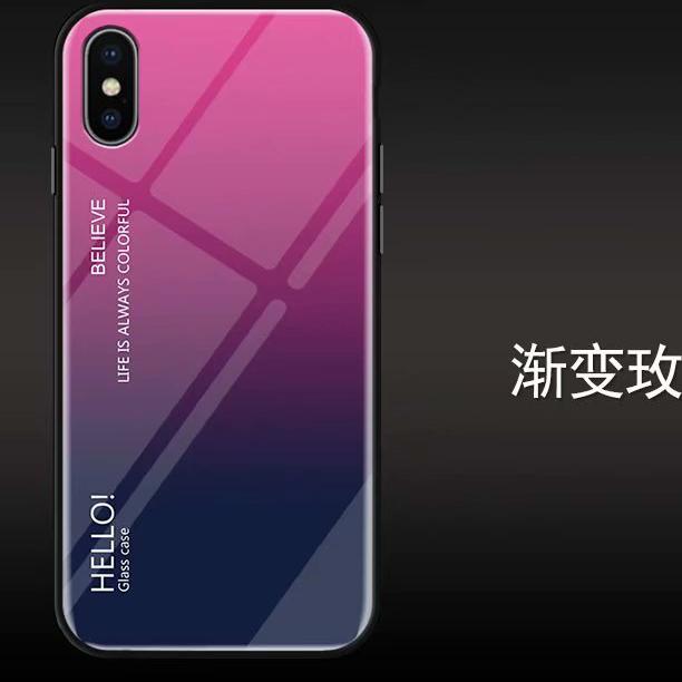 Jual For Apple iphone XS XR Case Luxury Hard Tempered Glass