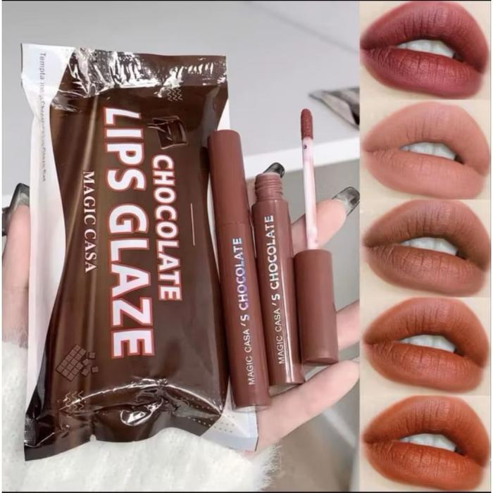 Gambar NEW Paket lipstik matte chocolate lip glaze / Set Lip matte beruang waterproof - ISI 5 dari Auliacell99 undefined Tokopedia