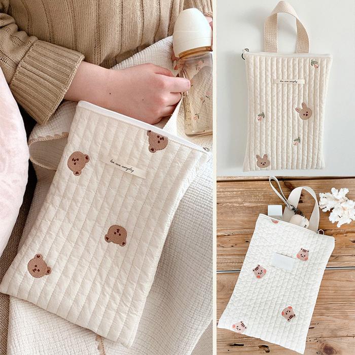 Jual Cotton Baby Diaper Bags Caddy Organizer Nappy Pouch Pocket