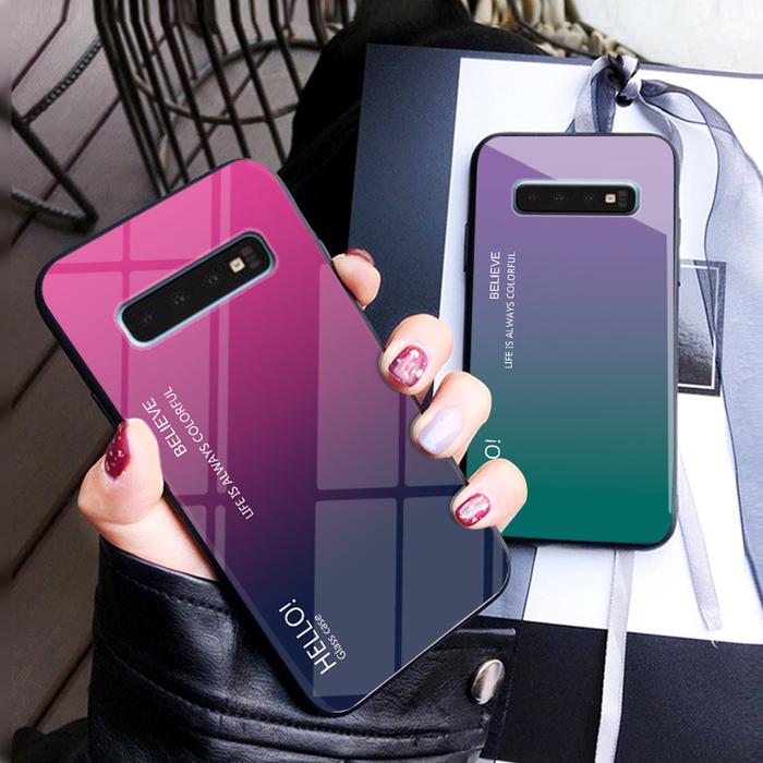 Jual For Samsung Galaxy S10 Plus Case Luxury Hard Tempered Glass