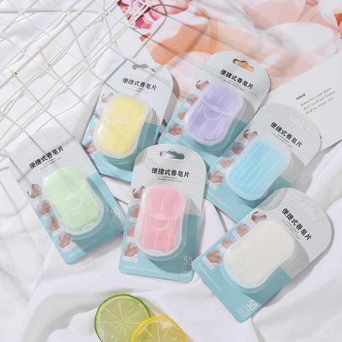 Gambar 50/100pcs Cleaning Soaps Scented Slice Washing Hand Bath Travel Scented Foaming Portable Hand Wash Soap Paper Body Cleanser Tool dari iirrwwaannnn undefined Tokopedia