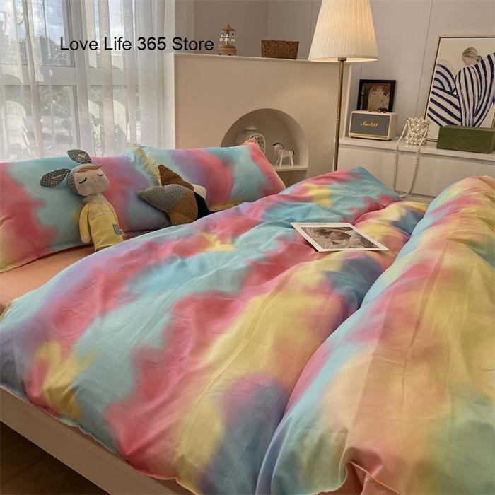Jual INS Tie-dye Gradation Bedding Set Korean Style Girls Boys