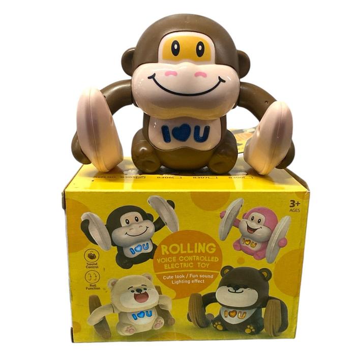 Gambar GTB Rolling Monkey Mainan Anak Monyet Jungkir Balik Musik Lampu Bisa Jalan Joget Menari T047 - BROWN MONKEY dari grosirtasbatam.co.id undefined Tokopedia