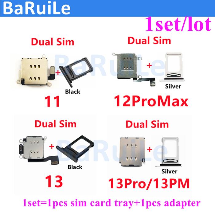 Jual BaRuiLe 1set Dual Sim Card Reader Connector Flex Cable For