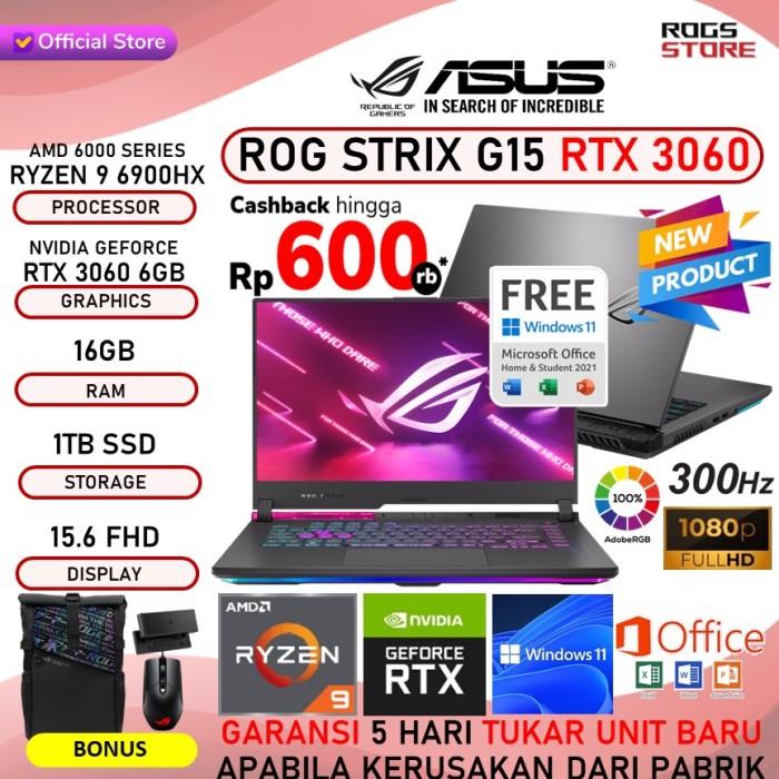 Murah Asus Rog Strix G15 G513rm Rtx3060 Ryzen 6900hx 16gb 1tb Ssd