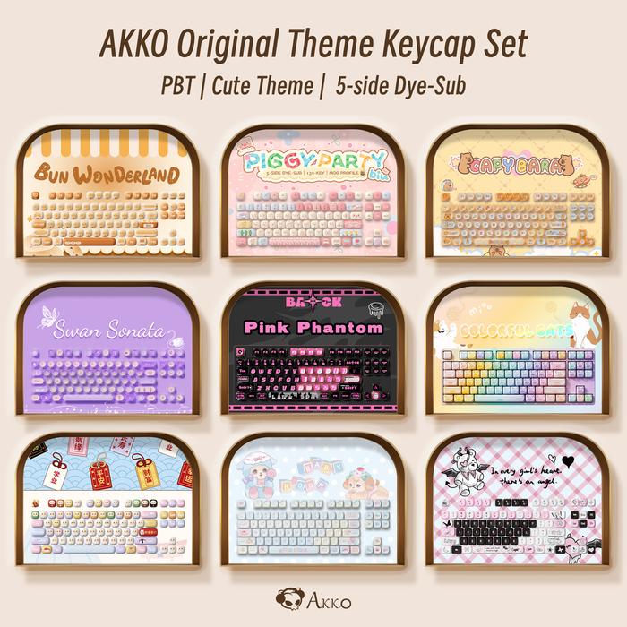 Gambar Akko Original Cute Theme MOG/MOA/MAO Profile PBT Keycap Set 5-side Dye-sub ANSI/ISO Layout Girl Keycaps Gift Round Bun Mushroom dari Mandarinnn#04 undefined Tokopedia