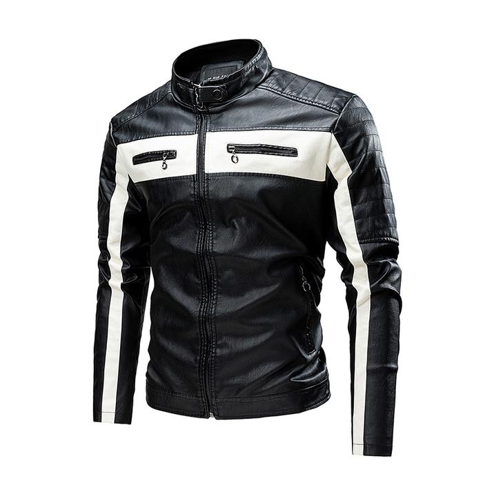Jual Male Fleece Pilot Vintage Warm Black Red Brown PU Leather