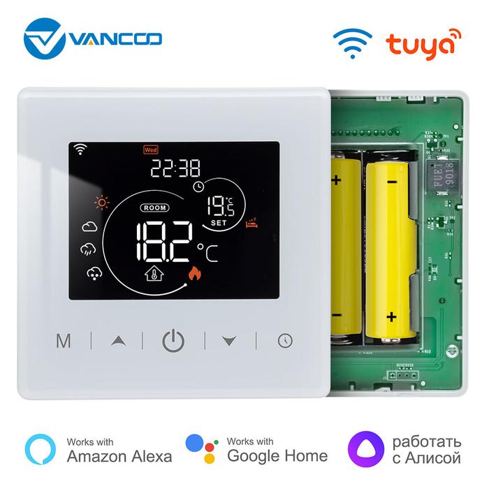 Jual Tuya WiFi Thermostat For Gas Boiler Heating Battery Powered