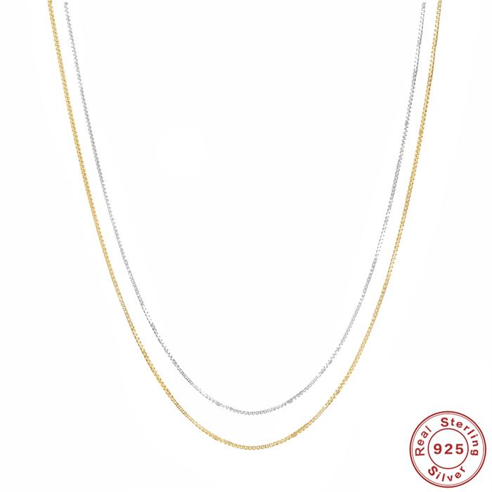 Jual AIDE Genuine 100% 925 Sterling Silver Necklace Box Chain