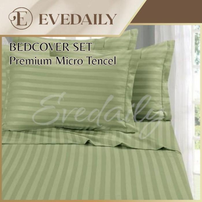 Gambar CYN Bed Cover Set Hotel Tencel Micro - Sage Green - Sateen - Saten - Garis - Hijau - O - Oliv - Olif - Ukuran Lengkap - Evedaily - 90x200, 10 dari RIDHOALFIANSYAH07 undefined Tokopedia