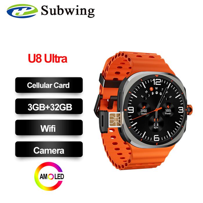 Jual U8 Ultra Cellular 4G Card Version Smart Watch AMOLED Wifi GPS