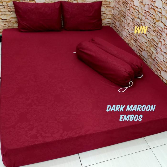Gambar bUy1- Sprei polos embos sprei klaten ukuran 200, 180, 160 Kain Karet tencel 60 s silver pine - DARK MAROON, 200x200 dari hasanah_fathiya undefined Tokopedia