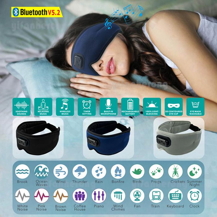 Jual Sleep Headphones White Noise Cancelling HD 3D Bluetooth