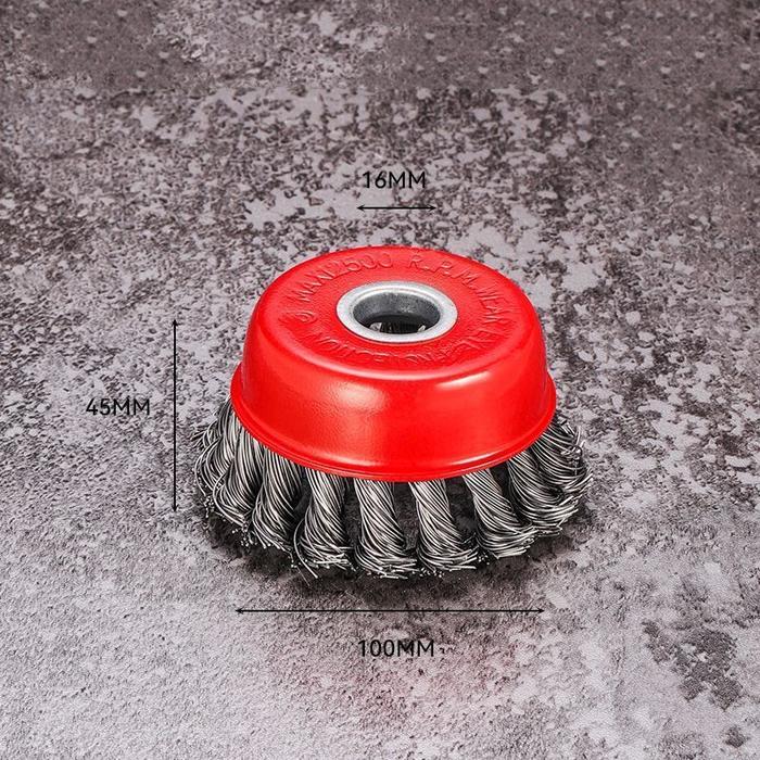 Gambar Twisted Steel Wire Wheel M14 Brush Strong Paint Remove Rotary Twist Knot Deburring 75mm/100mm/150mm For Metal Angle Grinder - 100mm 16mm dari bbaappaakkssaaiidddd undefined Tokopedia