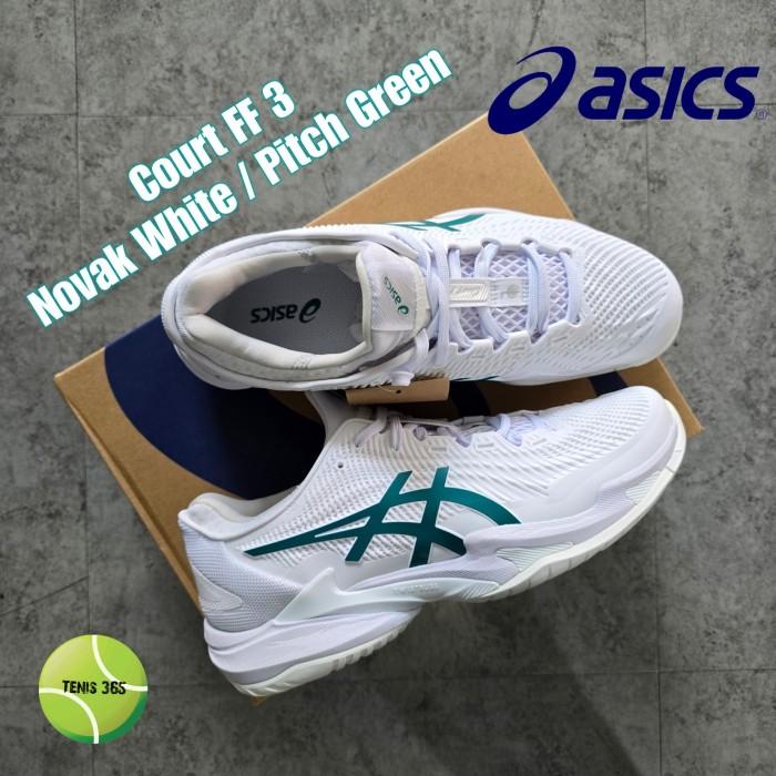 Gambar PREMIUM Sepatu Tenis Asics Court FF 3 NOVAK White / Pitch Green - 46 dari Hard Carry Orientals undefined Tokopedia