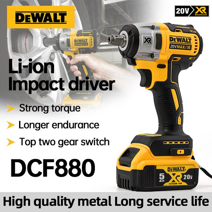 Dewalt Dcf880 Brushless Impact Wrench 20v Battery 2800rpmrechargeable  Electric Lithium Battery Wrench 203nm Cordless Power Tools