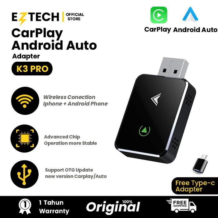 Jual EZTECH New Innovation Portable Wireless Apple Carplay Android Auto ...