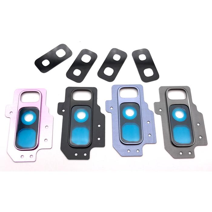 New Tested For Samsung S9 Plus Rear Camera Glass Lens Cover With Frame  Holder With Sticker Replacement Spare Parts