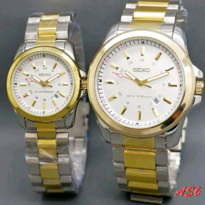Gambar Jam Tangan SEIKO Pasangan Couple SC-3564 Stainless COD Bayar Di Tempat - Hitam fatwa watch termurah - Combinasi putih dari fatwawatch07 undefined Tokopedia