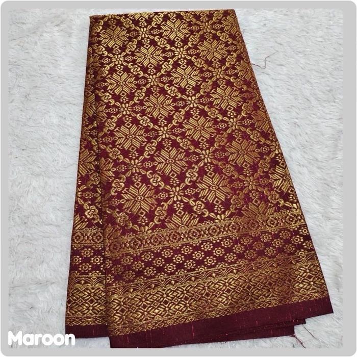 Gambar PREMIUM Rok songket // rok lilit songket siap pakai // rok bridesmaid // bawahan kebaya // Kain songket tenun // songket india Wanita - Maroon gold dari Zhara Zone Apparoel undefined Tokopedia