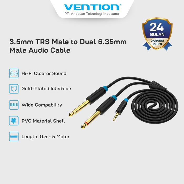Jual Vention Kabel AUX Splitter Male to Dual Male Jack