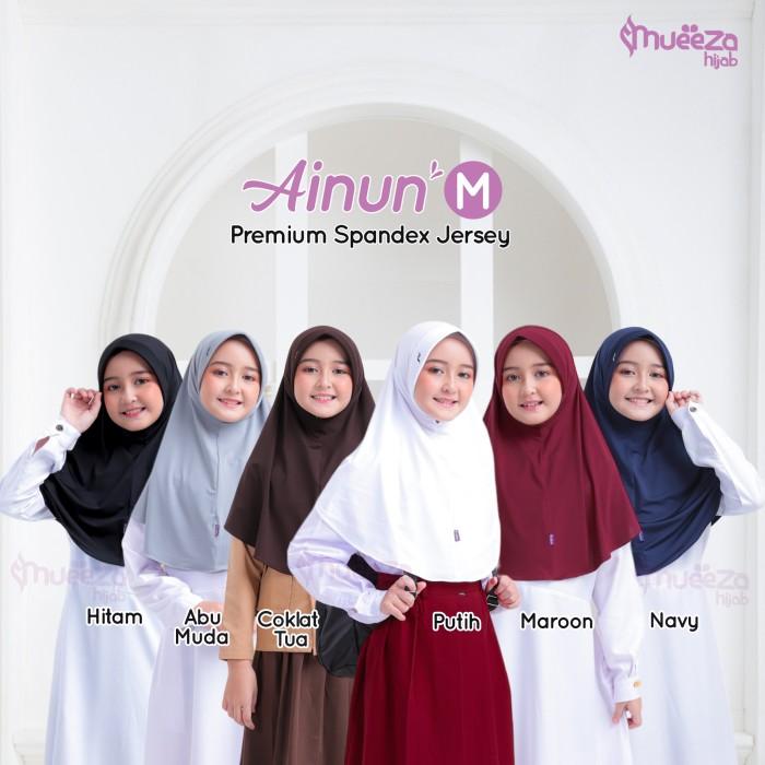 Gambar Mueeza Hijab Anak Ainun size M (5-10 th) Bergo Polos Sekolah Anak SD Bahan Premium Spandex jersey dari tukino store undefined Tokopedia