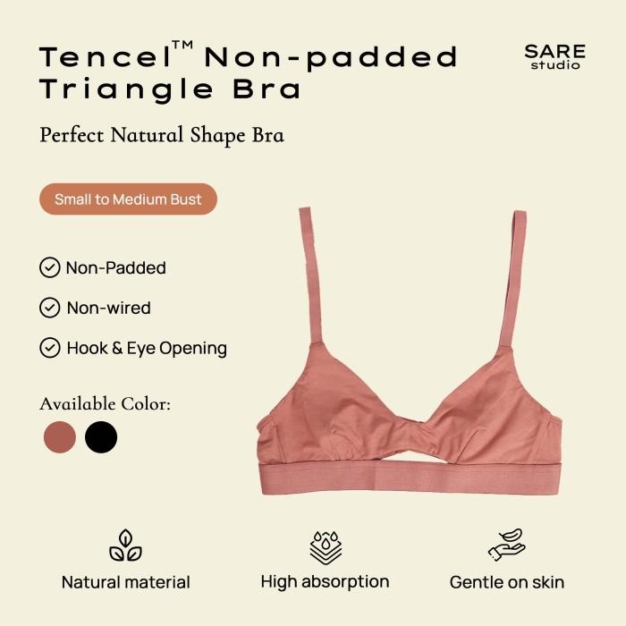 Gambar Sare Studio Padma Tencel Triangle Bra in Rosewood - S dari Saphirres undefined Tokopedia